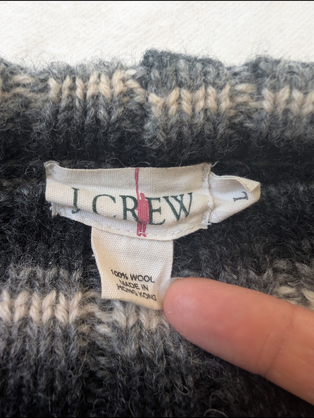 Vintage Wool 90s J Crew Striped Crewneck Sweater - Picture 2 of 5